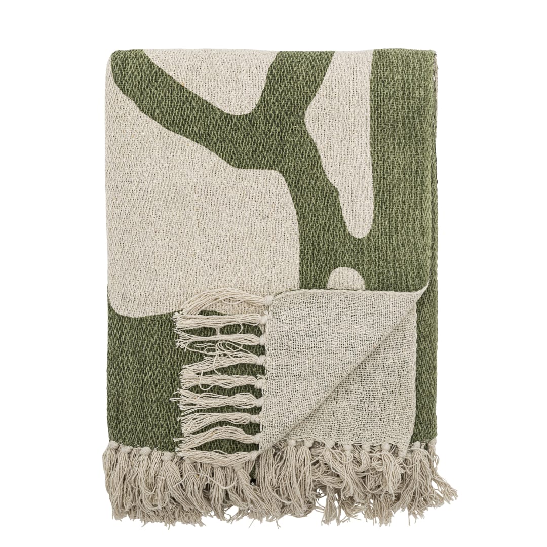 82062490 - Dalmine Throw, Green, Recycled Cotton STOCK: 300