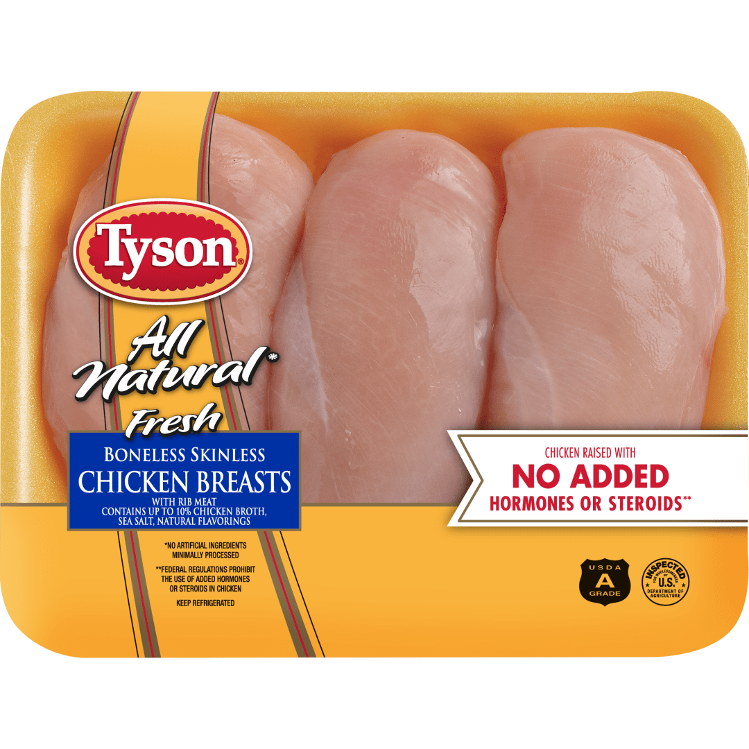 Tyson® All Natural Fresh Boneless Skinless Chicken Breasts with Rib Meat, 1.75 lb.