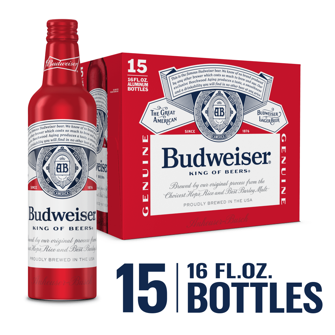 Budweiser 15x16 oz Recloseable Aluminum Bottle END Load Folding CARRIER - Revised Callout