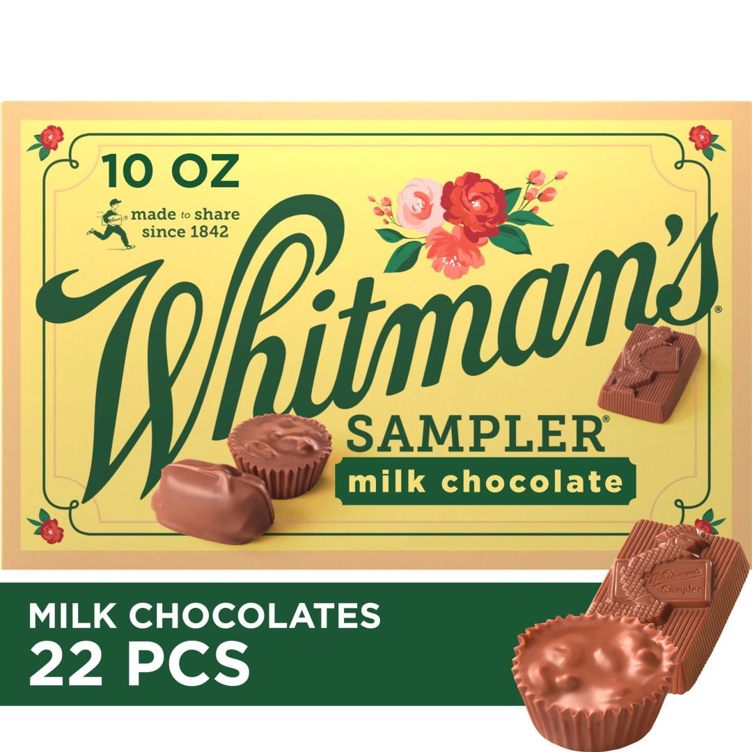 WHITMAN'S SAMPLER Assorted Milk Chocolate Candy Gift Box, 10 oz. (22 pieces)