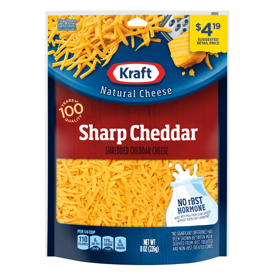 Kraft Natural Cheese-Shreds Sharp Cheddar, 8 oz Pouch