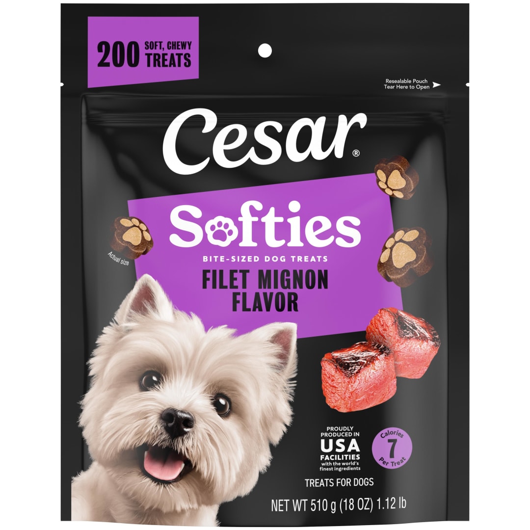 Cesar Softies Filet Mignon Flavor Chewy Soft Dog Treats, 18 oz Pouch, 200 Treats