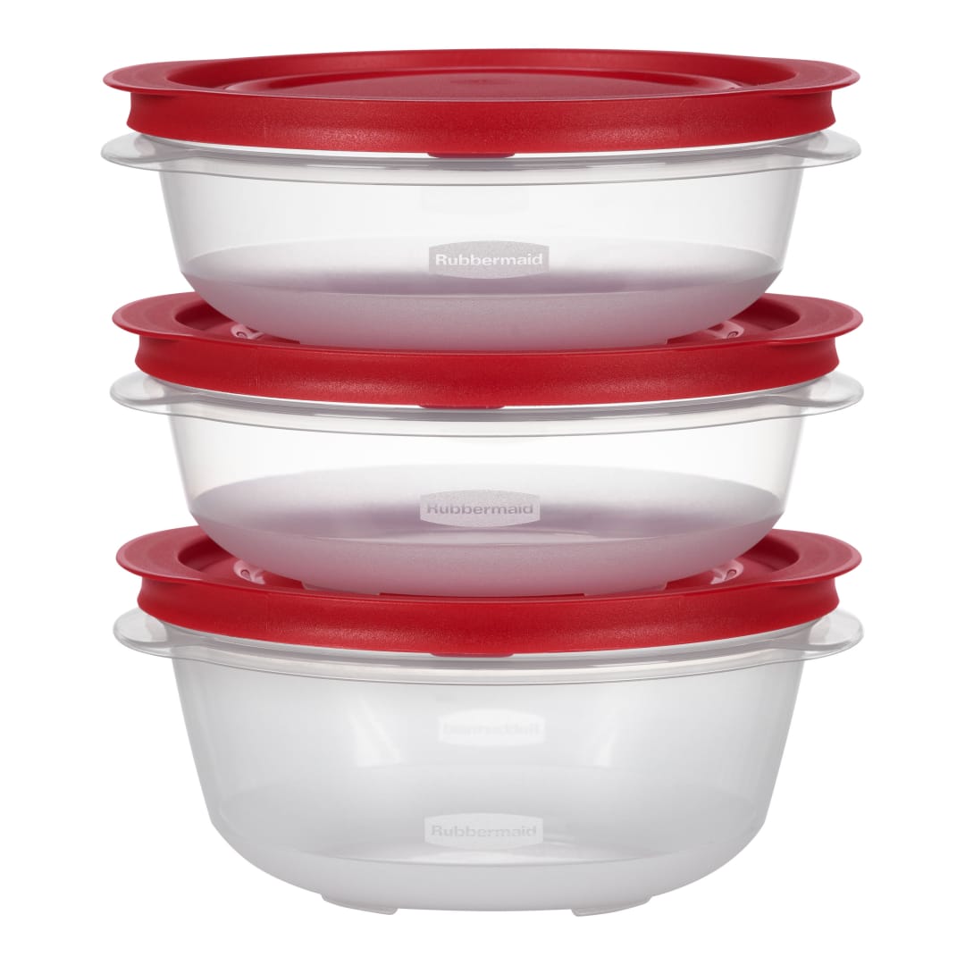 Rubbermaid 4.5-Cup (2) and 5.94-Cup EasyStore Round Food Storage Containers with Lids, 3 Pack