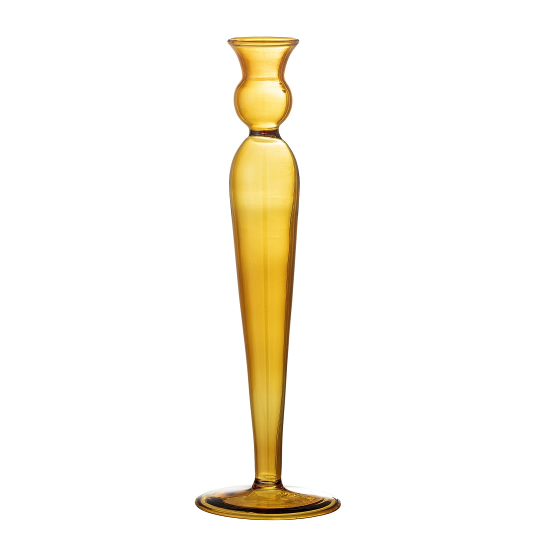 82052254 - Dara Candle Holder, Yellow, Glass STOCK: 8