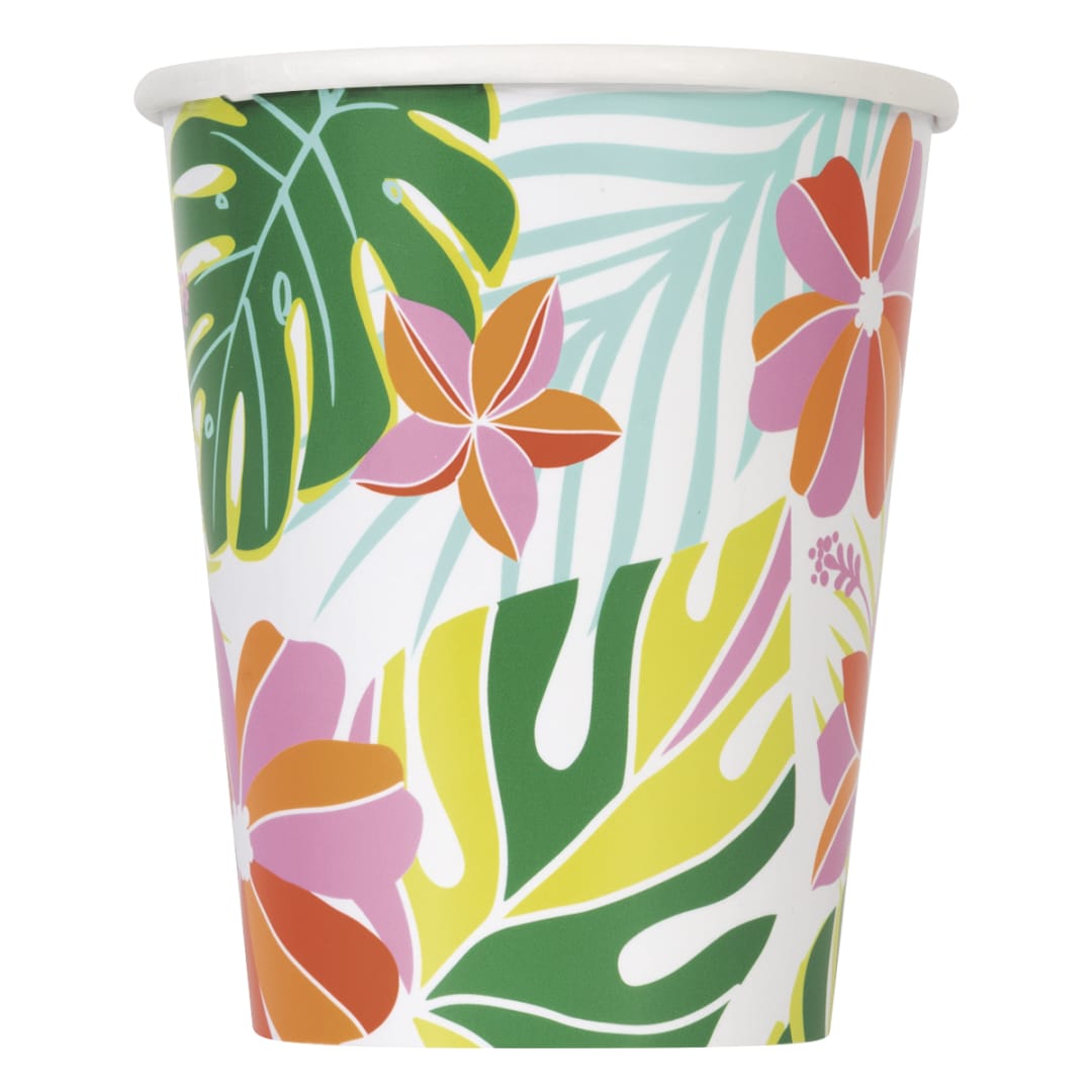 Tropical Vibes 9oz Paper Party Cups, 8ct