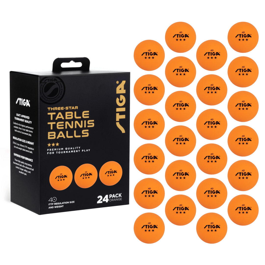 STIGA 24pk 3-Star Ping Pong Ba