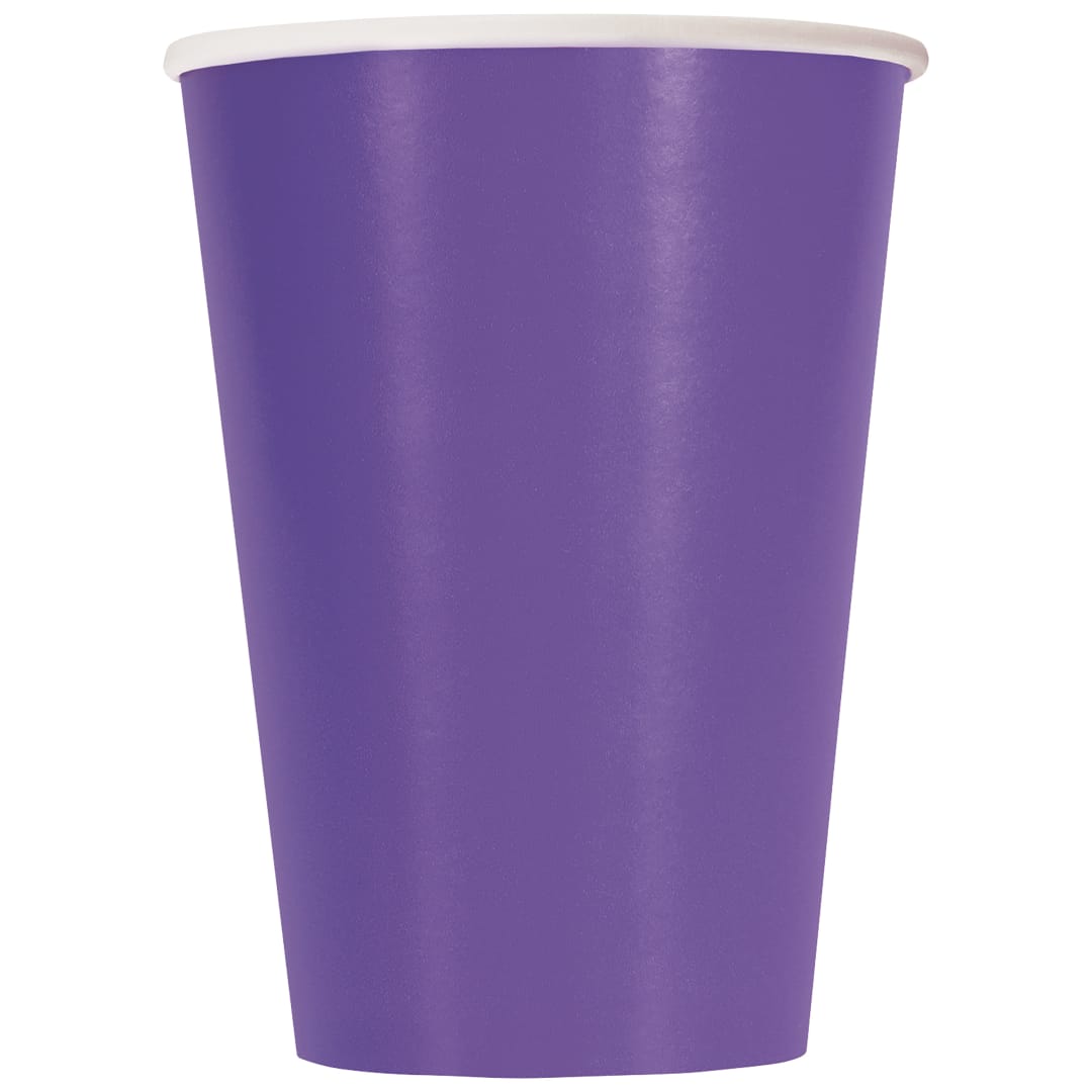 Neon Purple Solid 12oz Paper Cups, 10ct