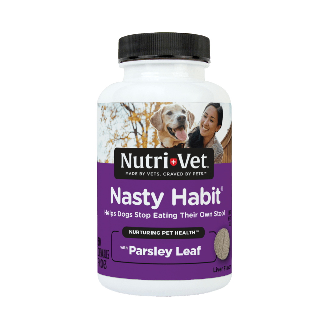 Nutri-Vet Nasty Habit Chewable Tablets for Dogs | Helps Stop Puppies and Dogs from Eating their Own Stool | 60 Count