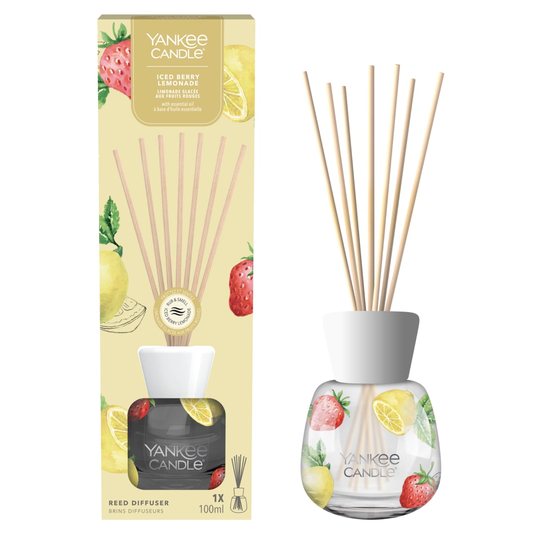 Yankee Candle Signature Difusor de varillas | Limonada helada de bayas | 100 ml | Hasta 10 semanas de fragancia | Regalos perfectos para mujeres