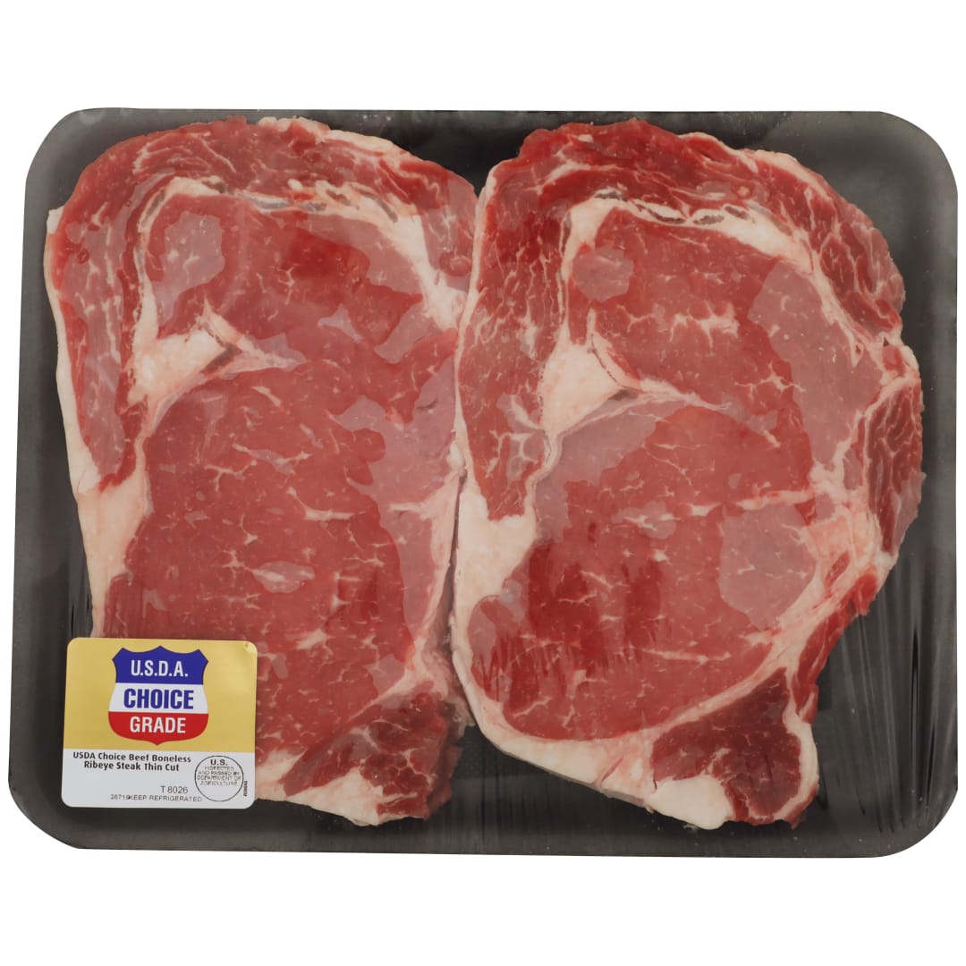 Boneless Beef Ribeye Steak, Thin Cut