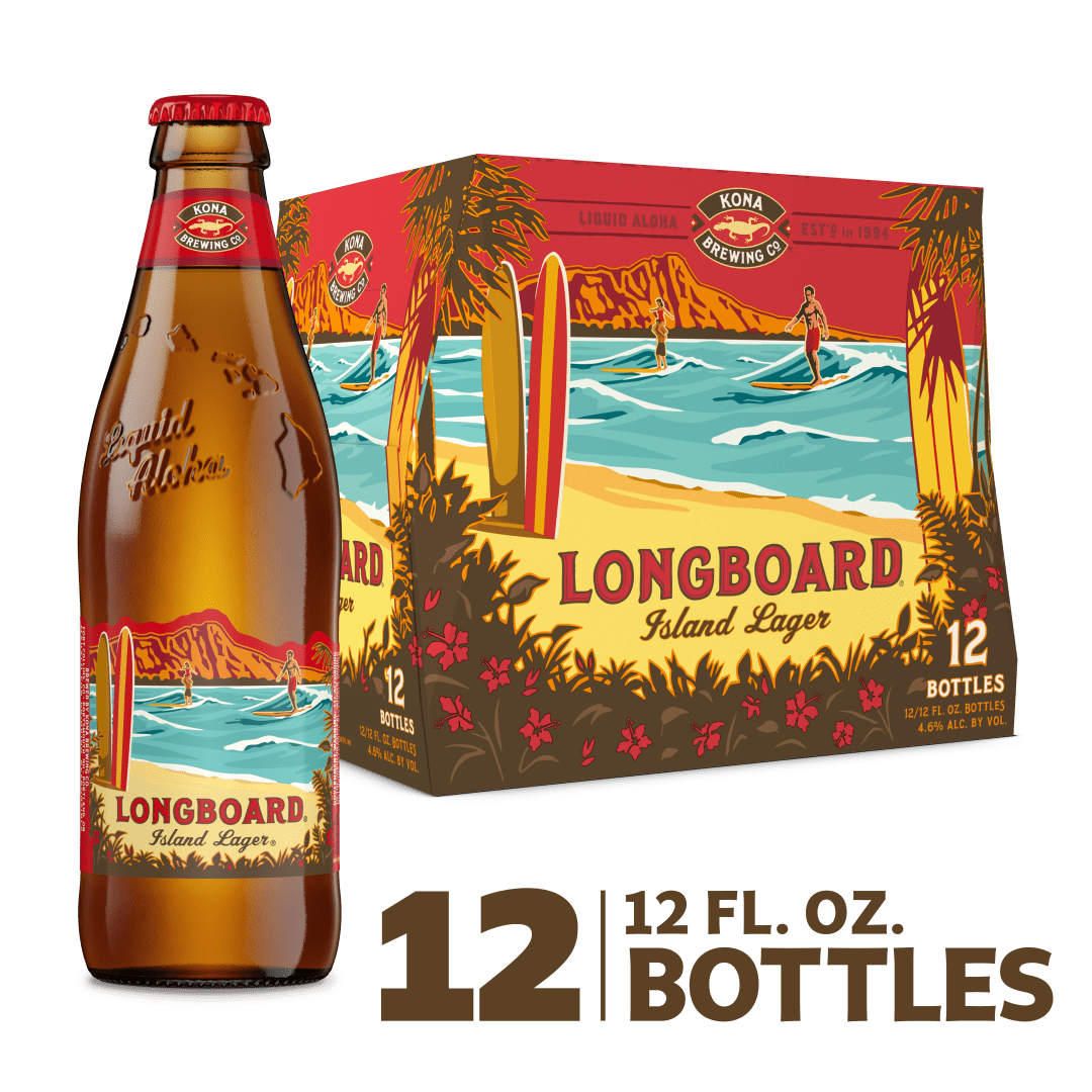 Kona Island Lager Longboard Beer 12 - 12 fl oz Bottles