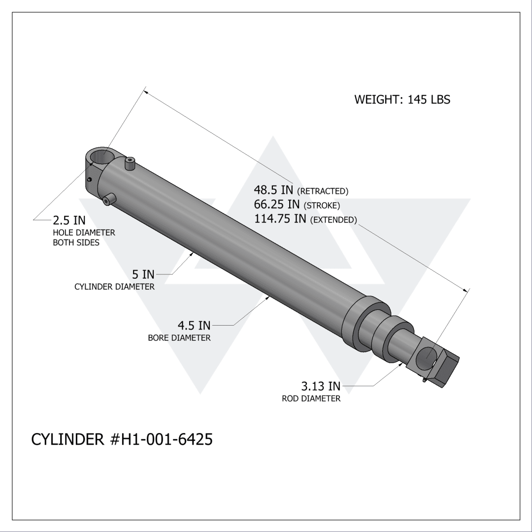 Wastebuilt® Replacement for Heil Hoist Cylinder (4"-3" X 66.25")