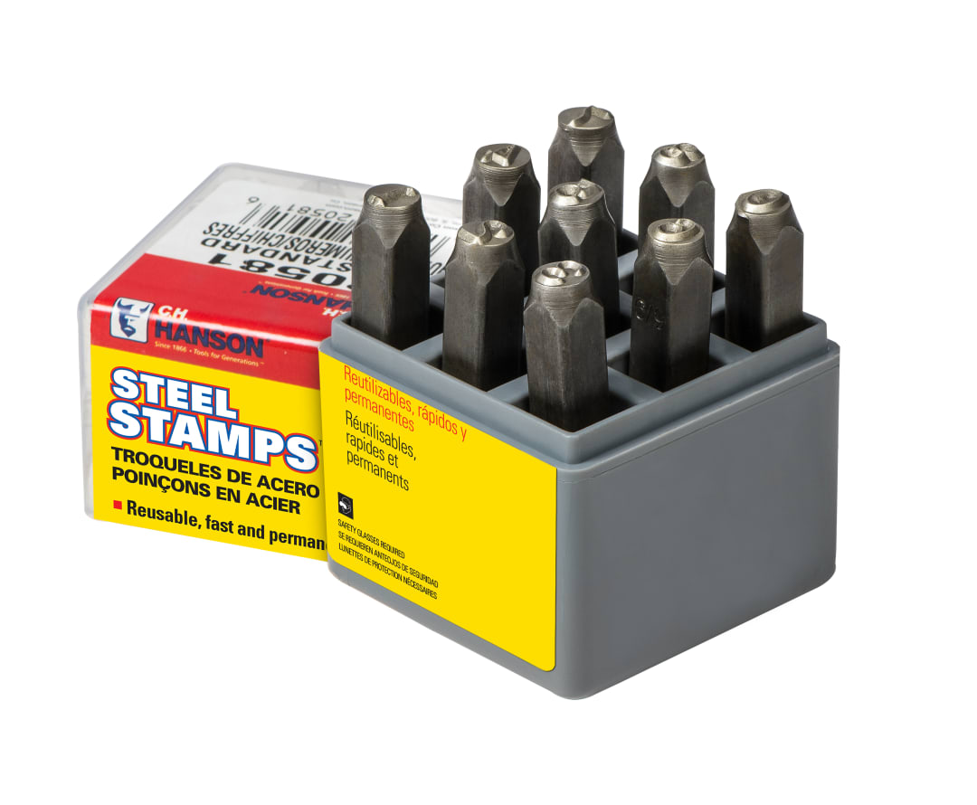 Stamp Set-1/4" Number Standard 9 Pieces