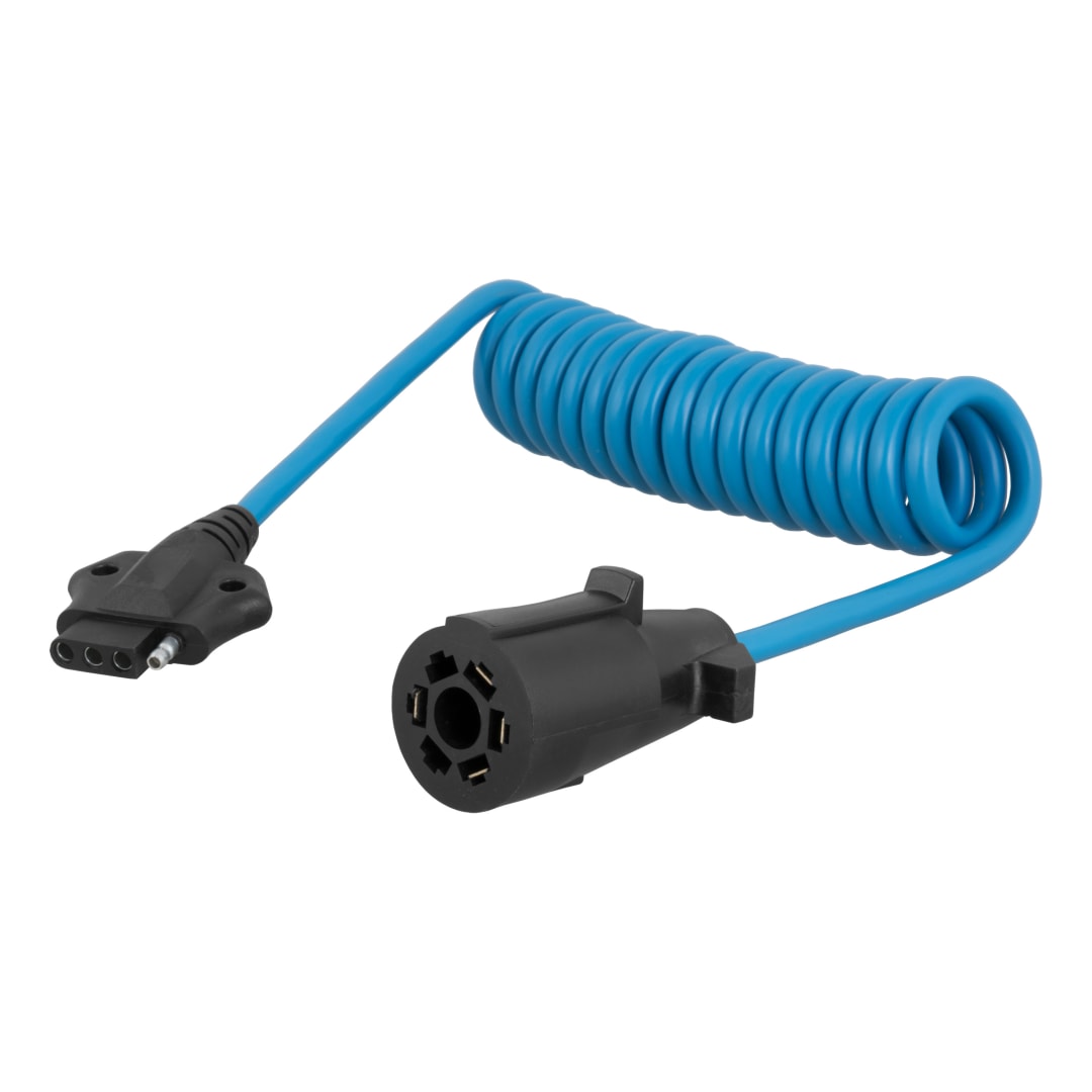 CURT 5' Electrical Adapter Harness (7-Way RV Blade Vehicle to 4-Way Flat Trailer) #57271