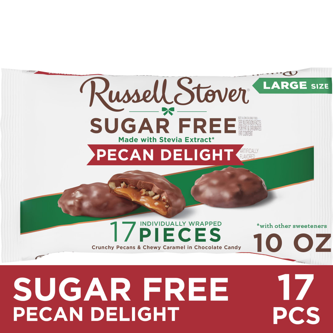 RUSSELL STOVER Sugar Free Pecan Delight Chocolate Candy, 10 oz. bag