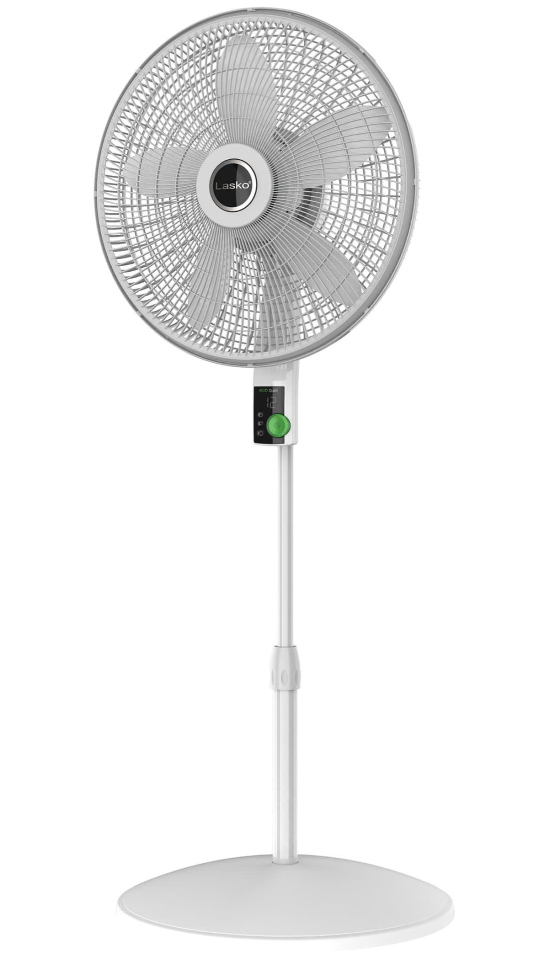 Lasko 18" EcoQuiet DC Motor Pedestal Fan, White