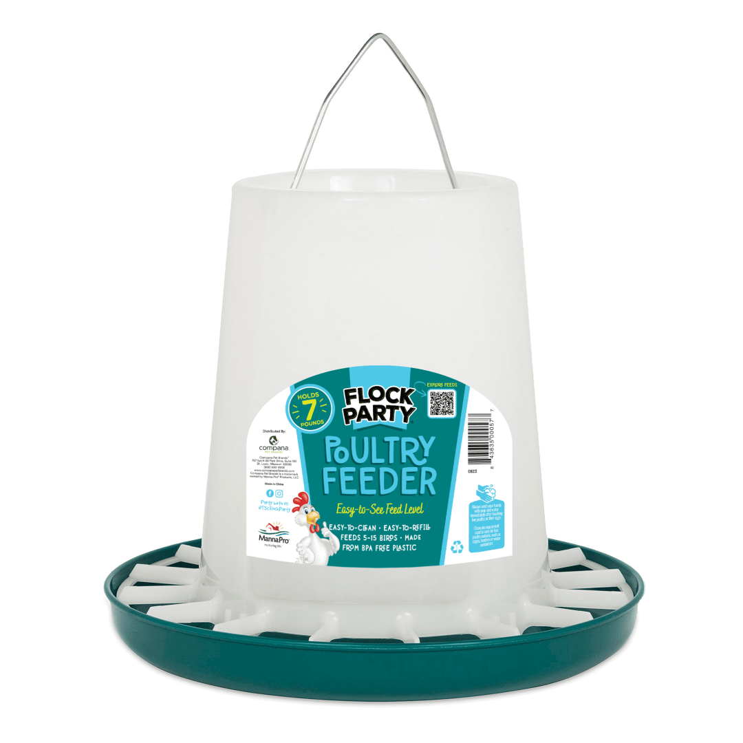 Flock Party Poultry Feeder Teal, 7 LB