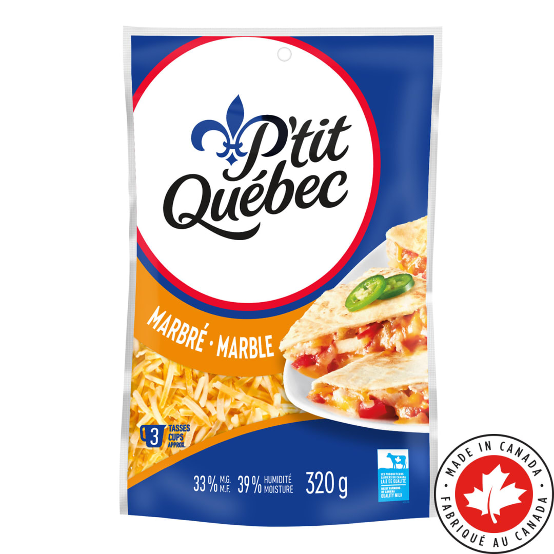 P'tit Québec Marble Shredded Cheese, 320g