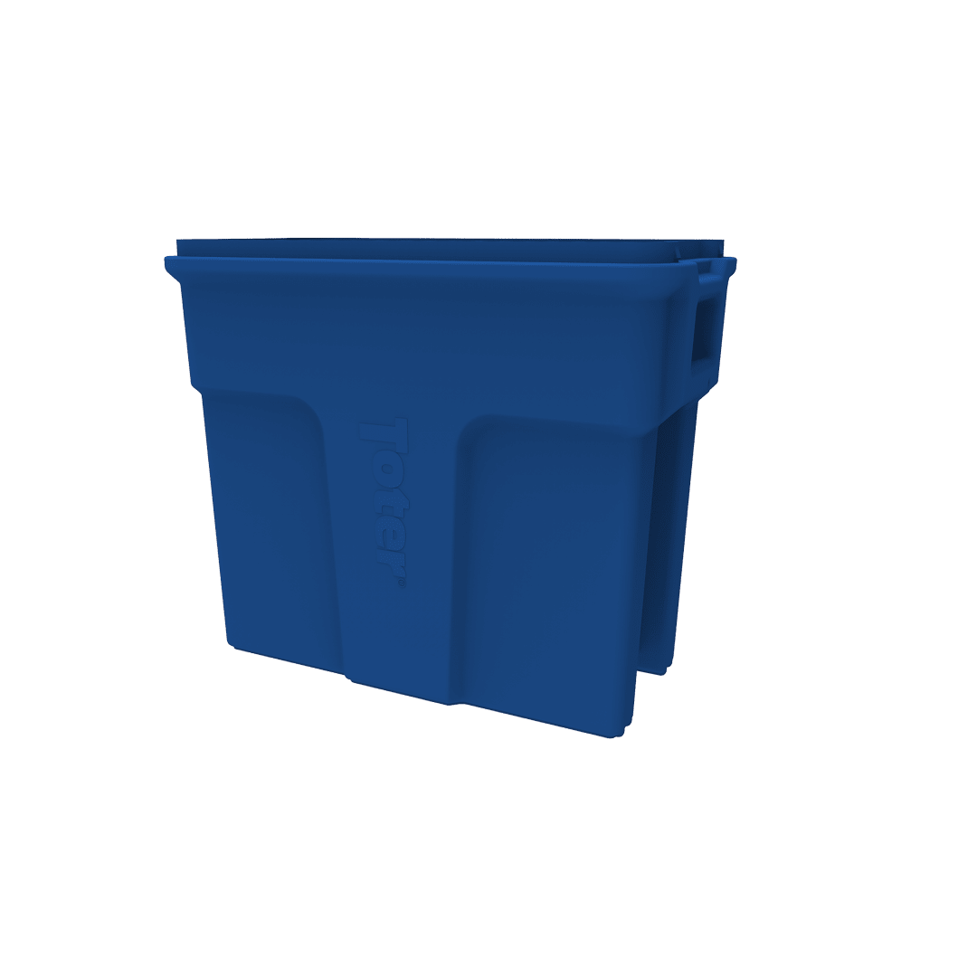 16 Gallon Slimline Rectangular Trash Can - Blue