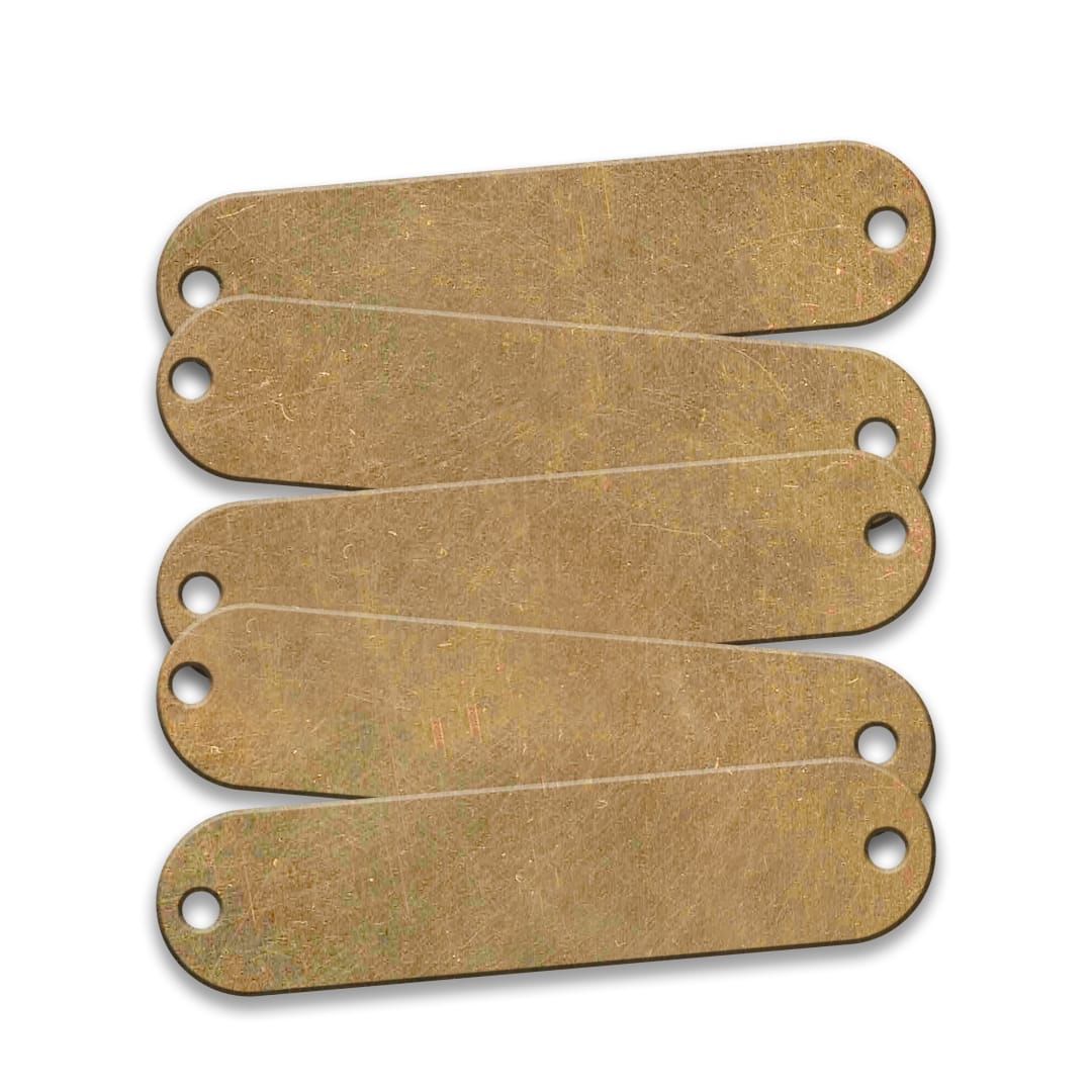 Tag-Rectangle with Rounded Ends 3/4" x  3-1/8" Brass 100 Pack