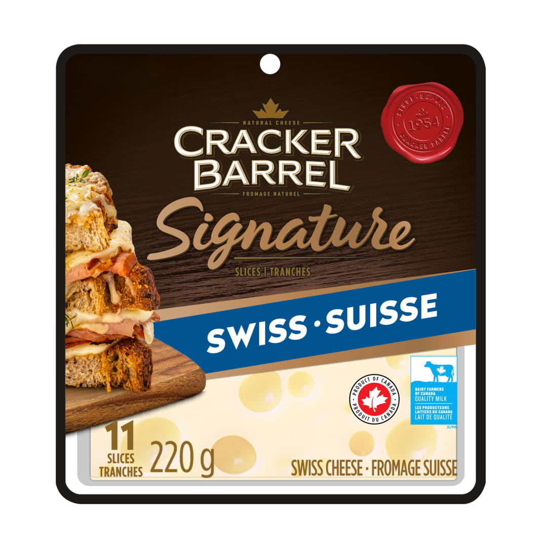 Cracker Barrel Signature Swiss Cheese Slices, 220g