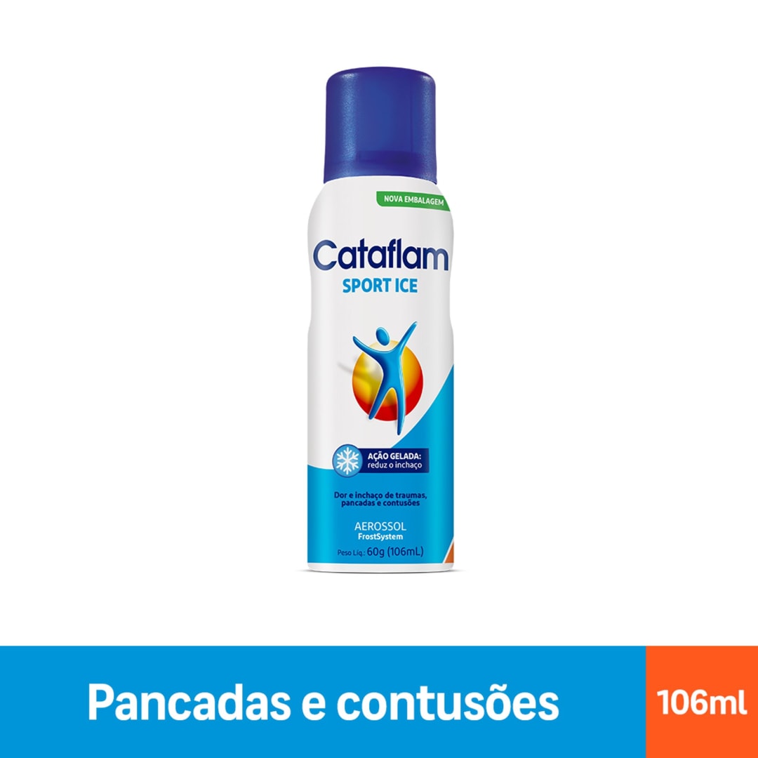 Cataflam Aerossol Sport Ice Analgésico para Alívio da Dor, Inchaço e Vermelhidao Spray com 60g