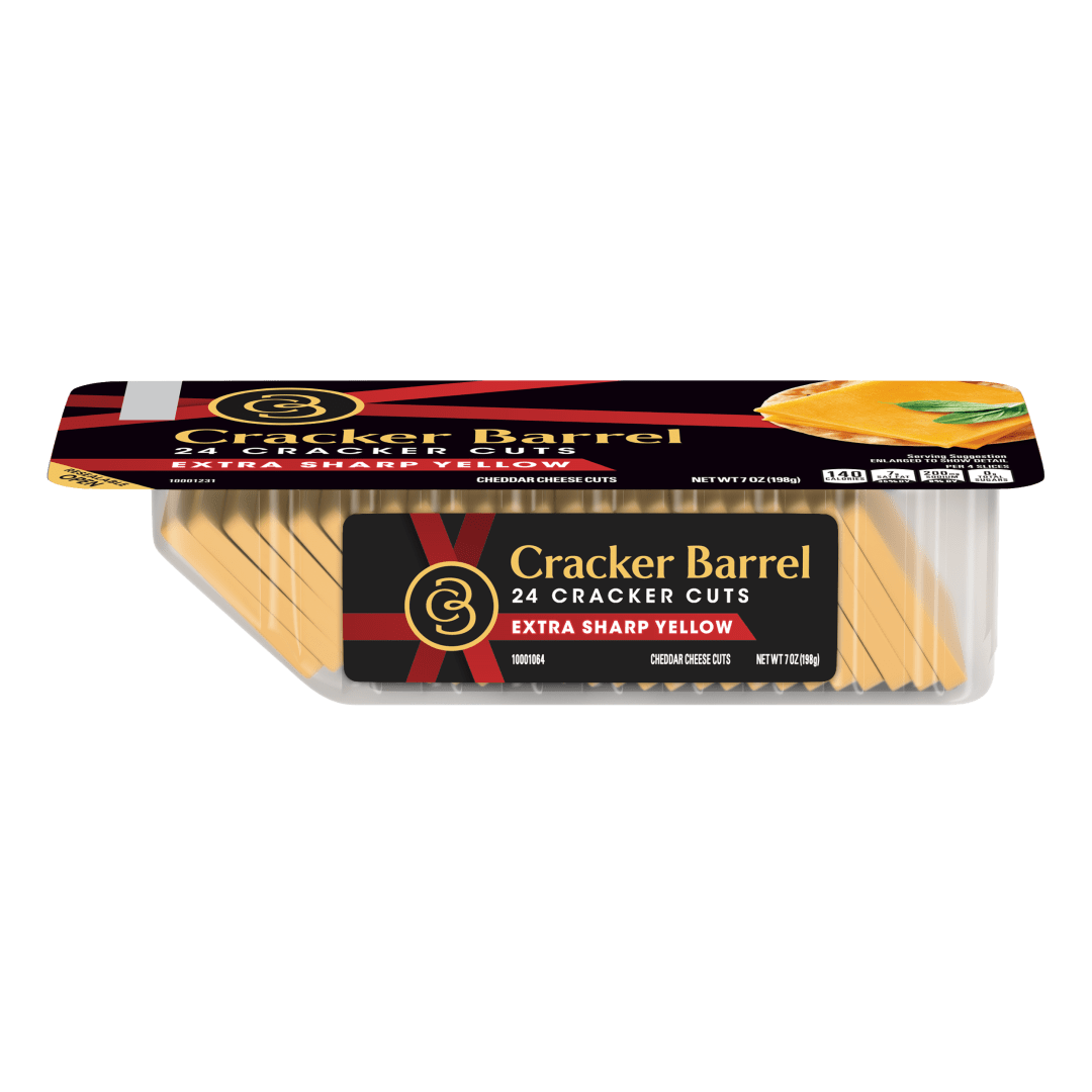 Cracker Barrel Cracker Cuts Extra Sharp Cheddar Cheese Snacks, 7 oz Tray
