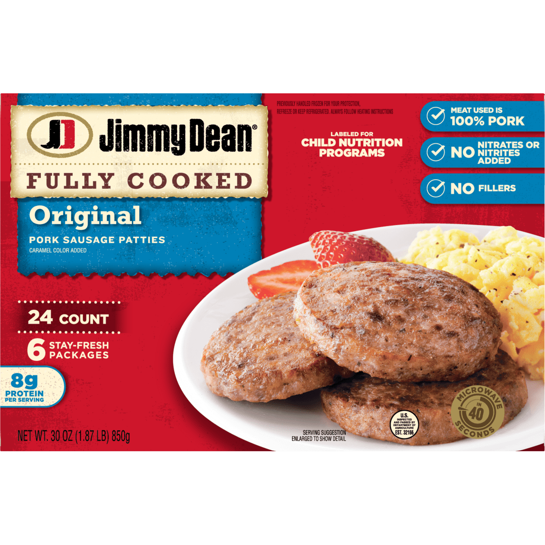 Jimmy Dean® Fully Cooked Original Pork Breakfast Sausage Patties, 24 Count