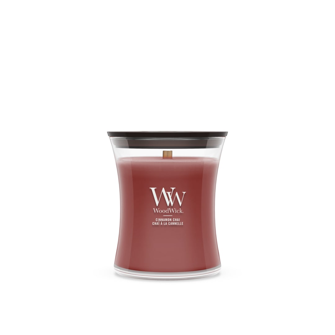 WoodWick | Vela mediana | Canela y chai | Gran regalo para mujeres