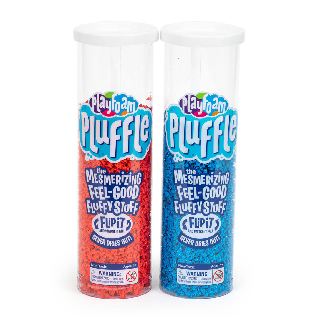 PLAYFOAM PLUFFLE  2PK RED & BLUE