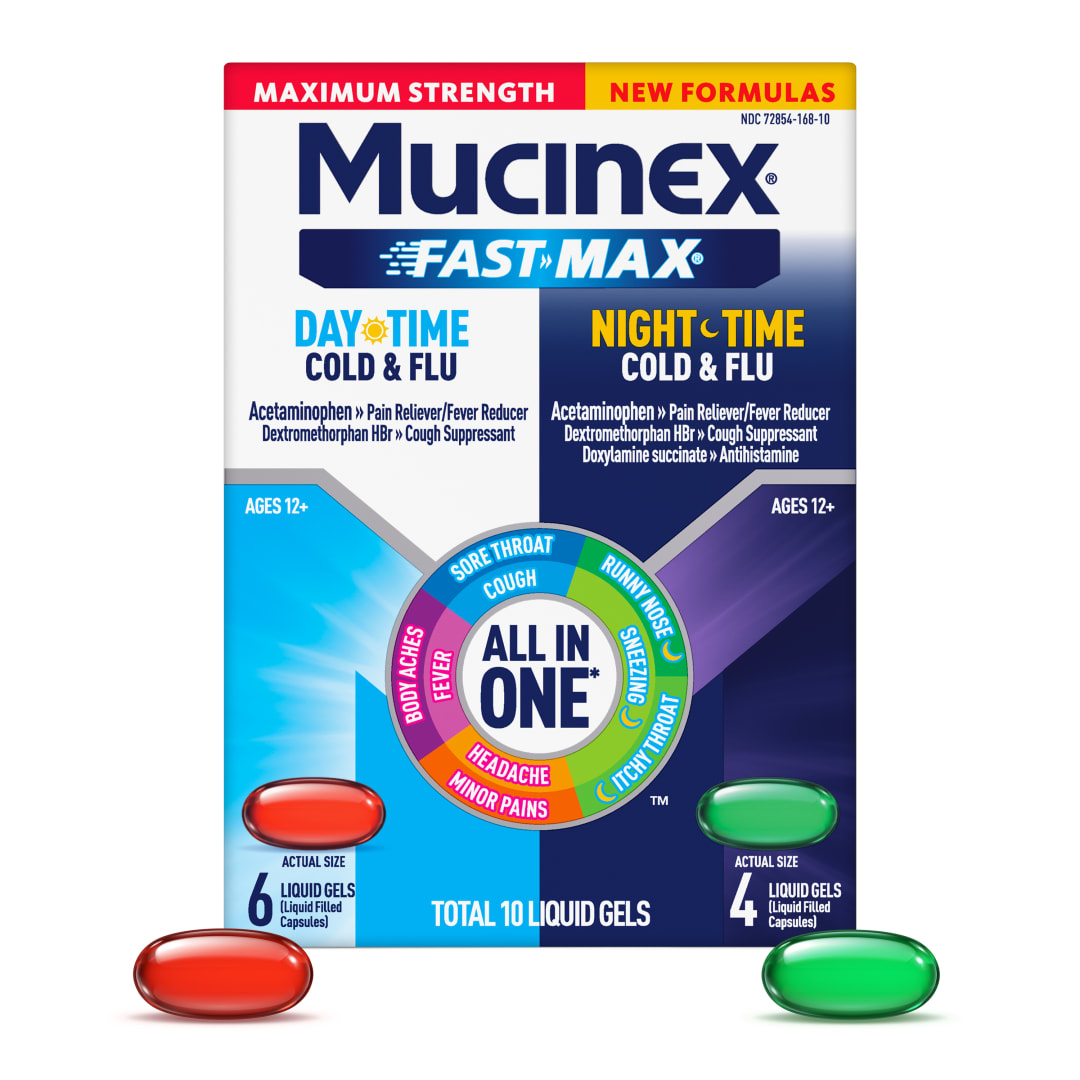 MUCINEX® FAST-MAX® Liquid Gels - Day Night Hydra Cold & Flu 24/10 ct.