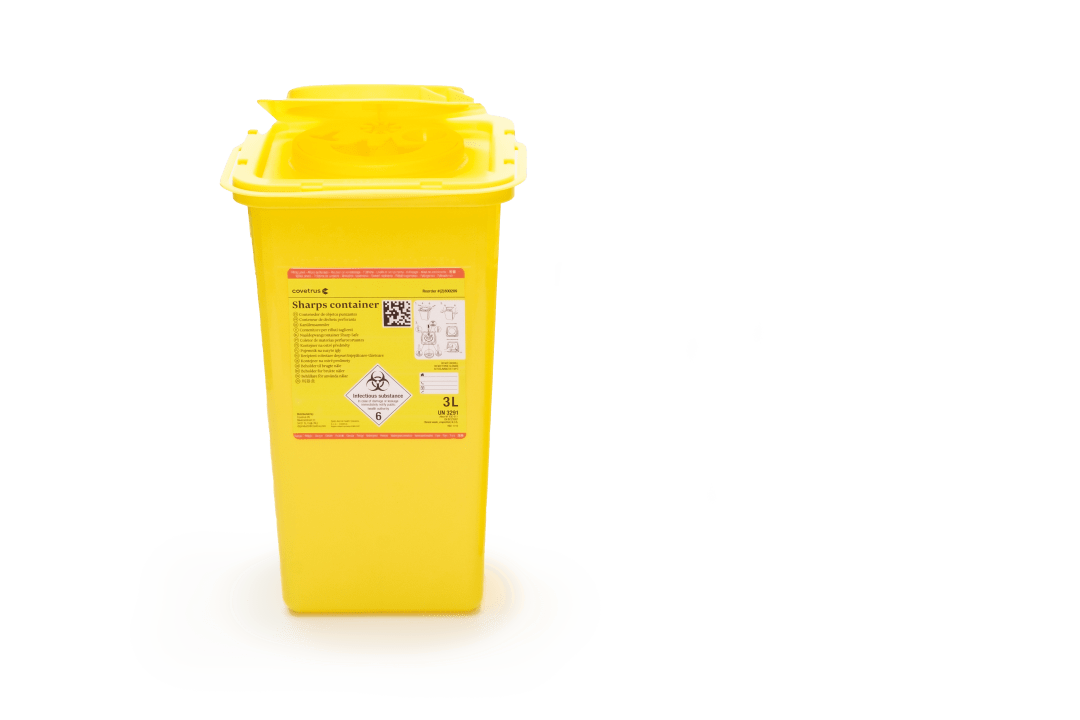 Covetrus Sharps Container, Yellow, Square 3 Litres