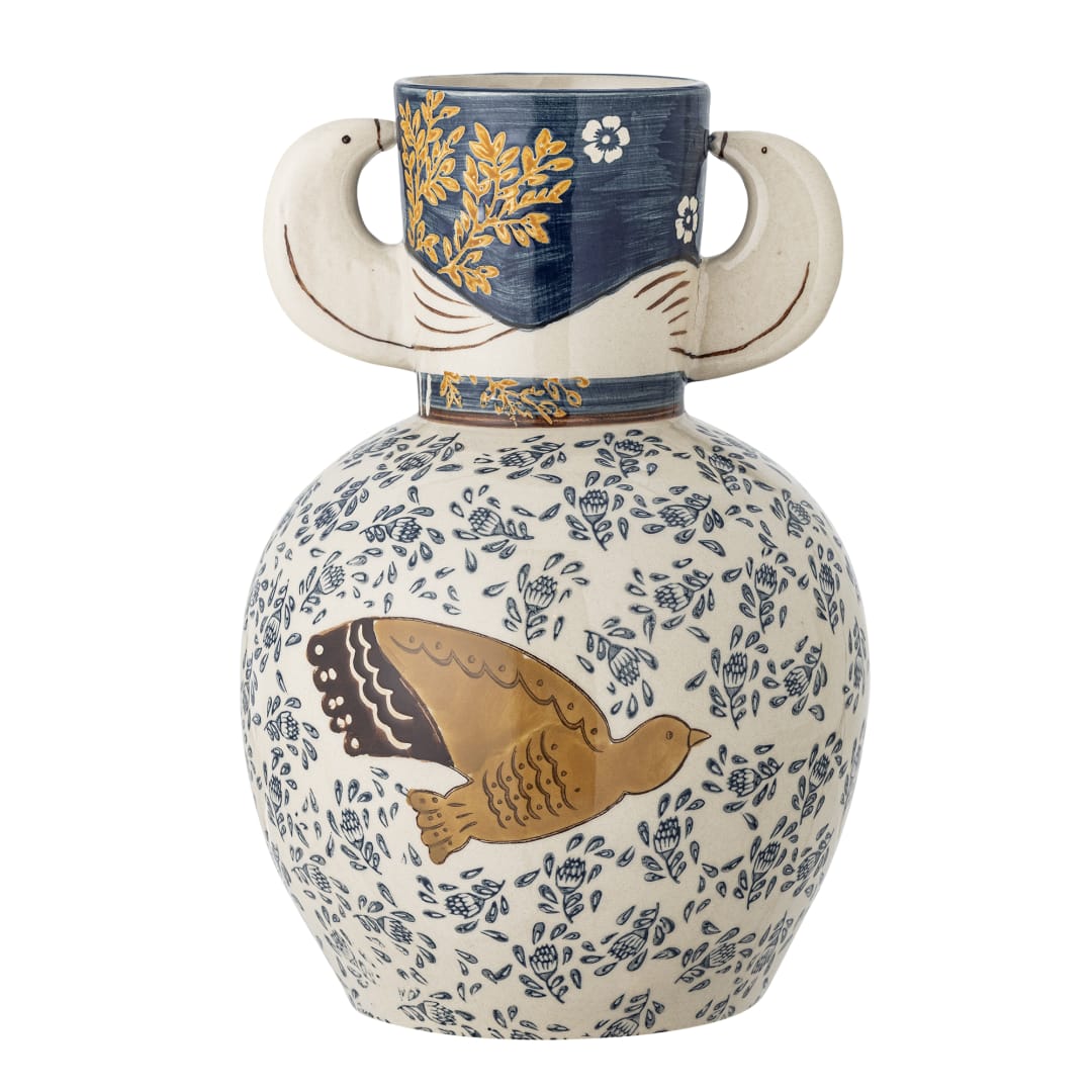 82062694 - Hezha Vase, Blue, Stoneware STOCK: 3