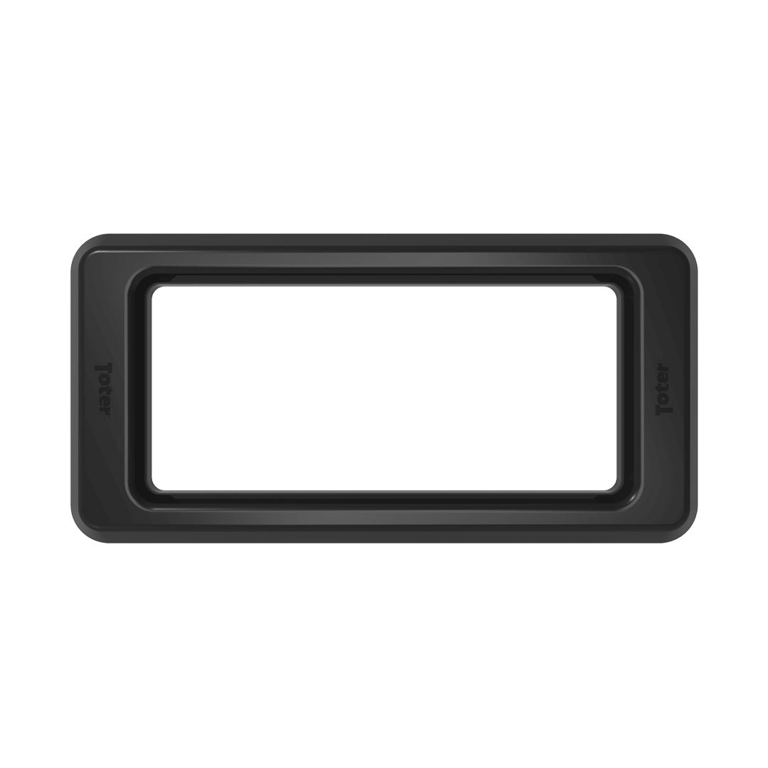 Slimline Rectangular Trash Can Lid with Open Top - Black