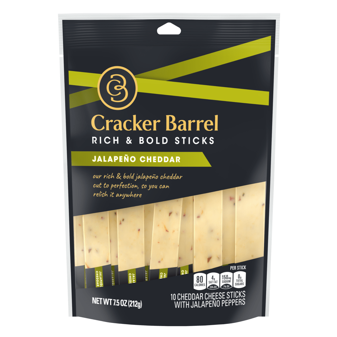 Cracker Barrel Rich &amp; Bold Jalapeno Cheddar Cheese, 10 ct Sticks