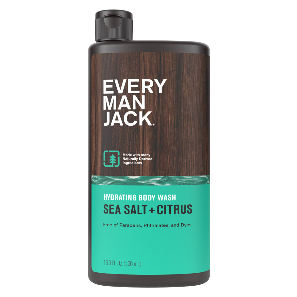 Every Man Jack Sea Salt + Citrus Hydrating Body Wash for Men, Naturally Derived, 16.9 fl. oz