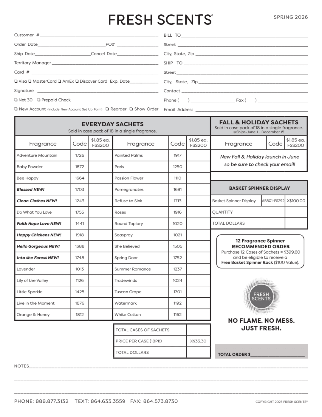Fresh Scents Spring 2026 Order Form | Willowbrook - Independent