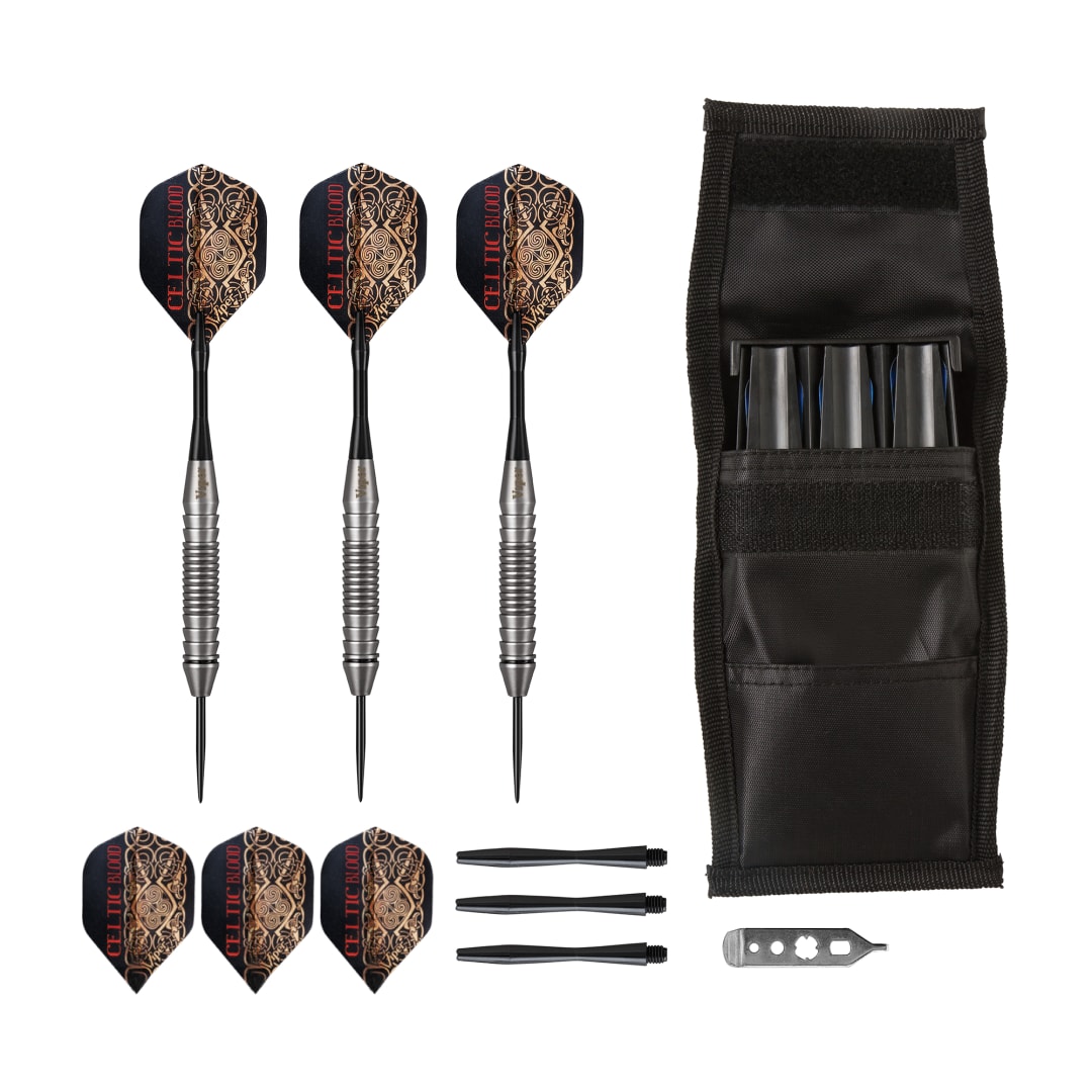 Viper Underground Celtic Blood Steel Tip Darts 22 Grams and Casemaster Single Black Dart Case