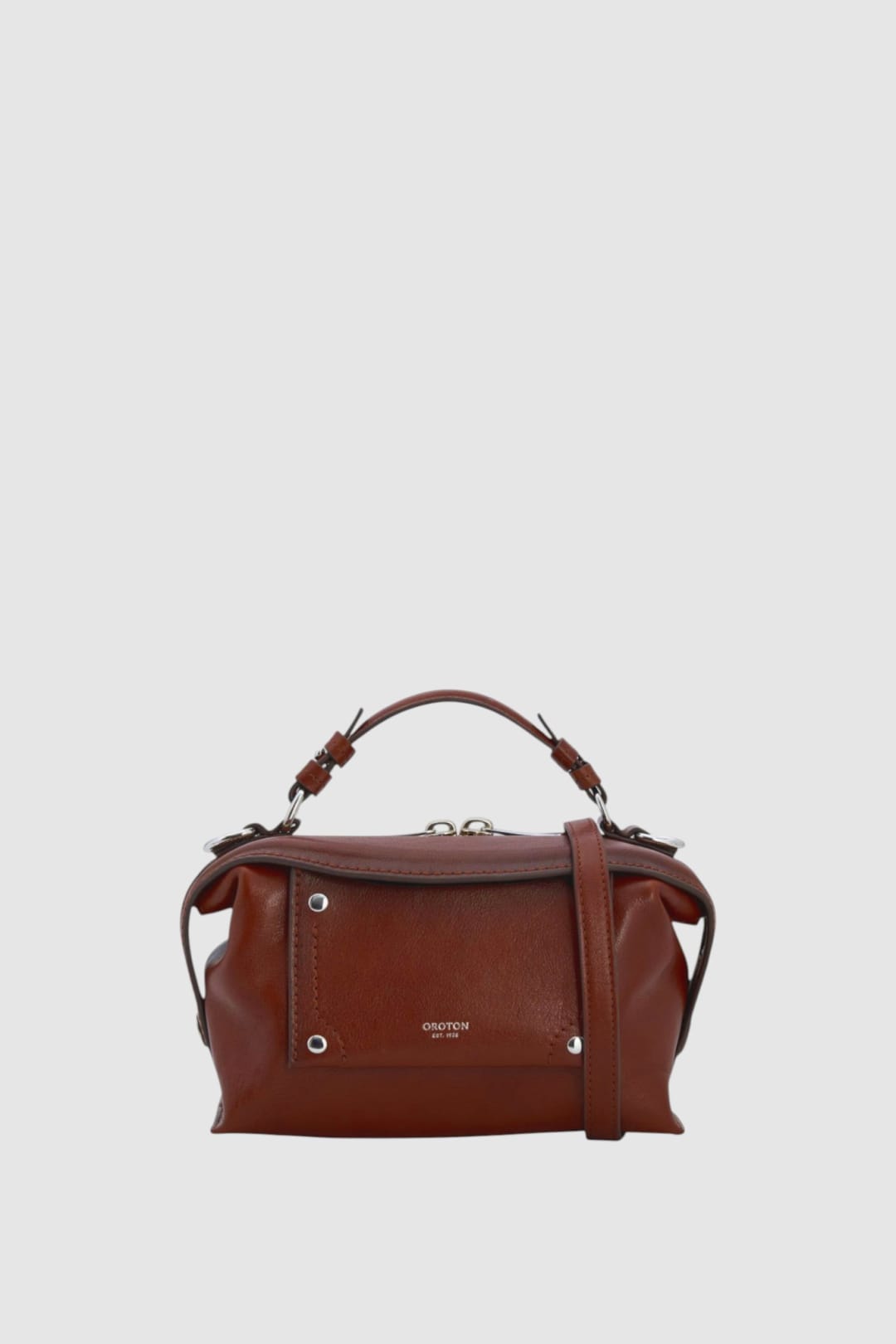 Mica Burnished Leather Mini Bowler