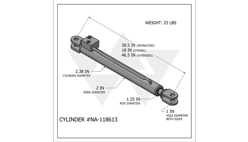 Wastebuilt® Replacement for New Way 2X18.00X1.25 Crusher Panel Cylinder