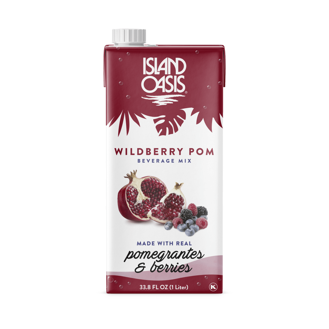 Island Oasis Wildberry Pomegranate Fruit Puree Beverage Mix, 12 x 1 L
