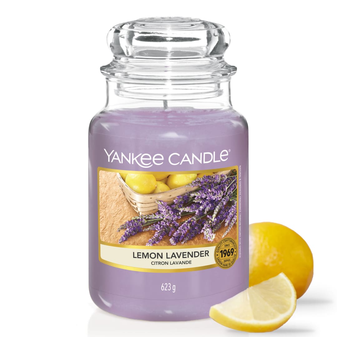 Yankee Candle Vela aromática en tarro grande de Lemon Lavender | Velas de larga duración: hasta 150 h | Regalos perfectos para mujeres