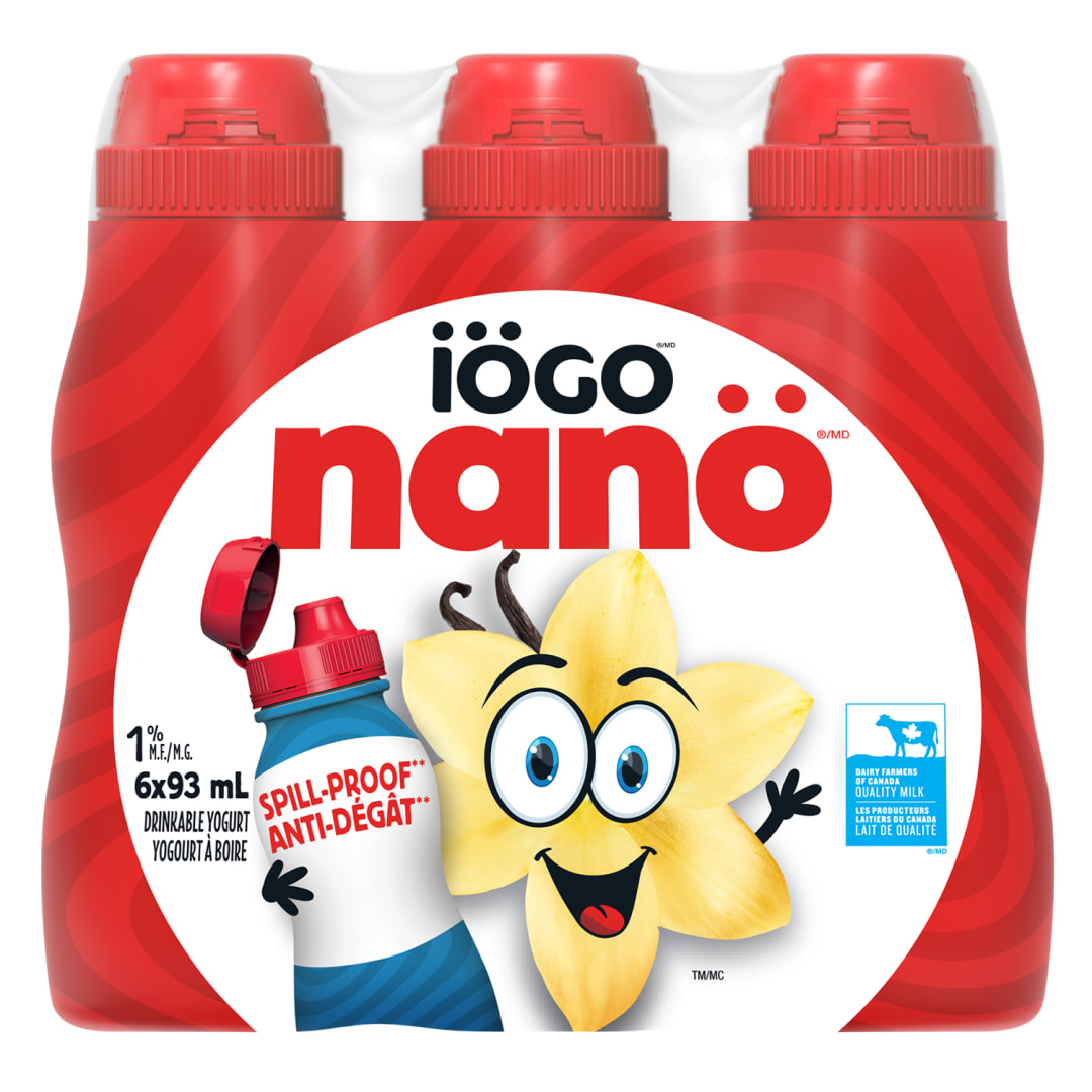 iÖGO nanö Vanilla 1% Drinkable Yogurt Bottles, 6x93ml