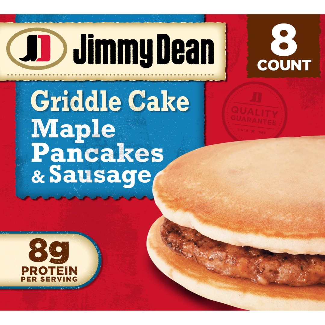 Jimmy Dean Griddle Cake Breakfast Sandwiches with Maple Pancakes and Sausage, Frozen, 8 Count