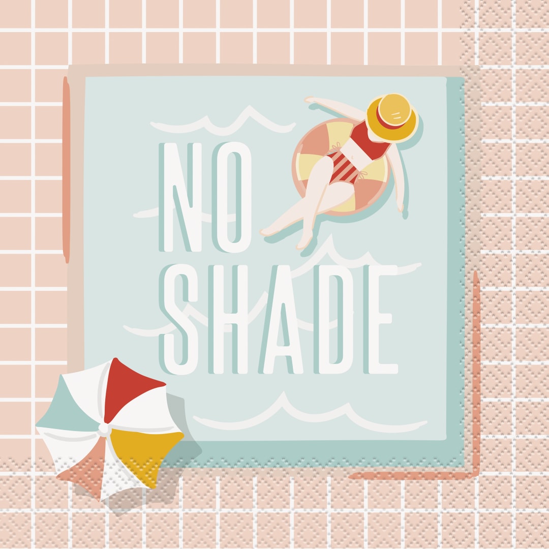 Poolside Summer "No Shade" Luncheon Napkins, 16ct