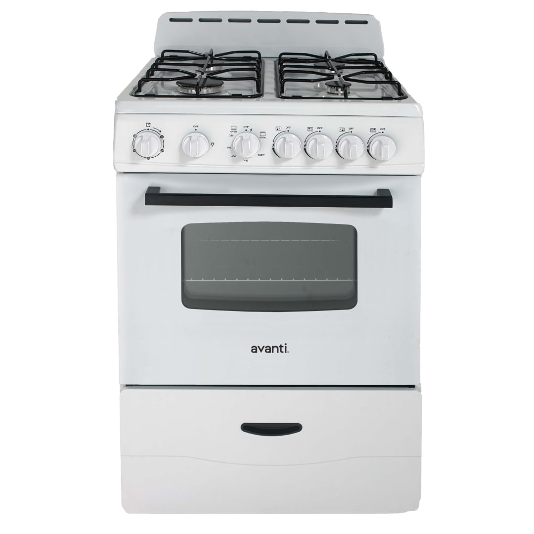 Avanti 24" Compact Gas Range Oven, in White (GR2414CW)