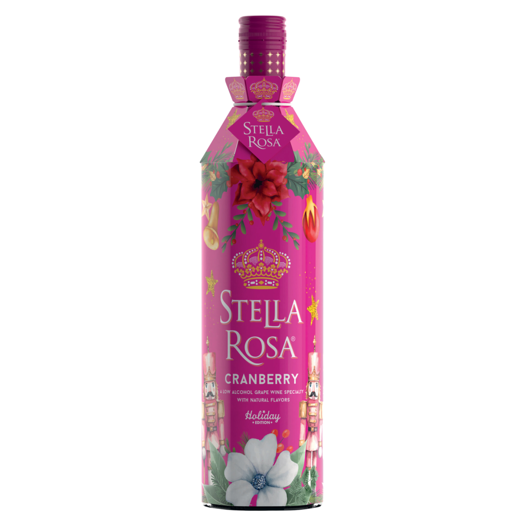 Stella Rosa Cranberry Semi-Sparkling Red Wine 2026 Holiday Sleeve (6 per case) 750 ml