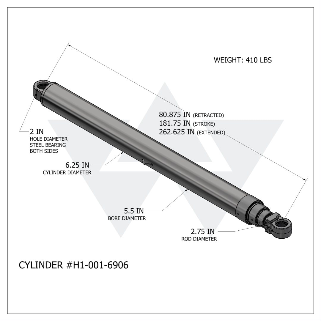 Wastebuilt® Replacement for Heil Packer Cylinder, 28 Yard FL/33 Yard SL