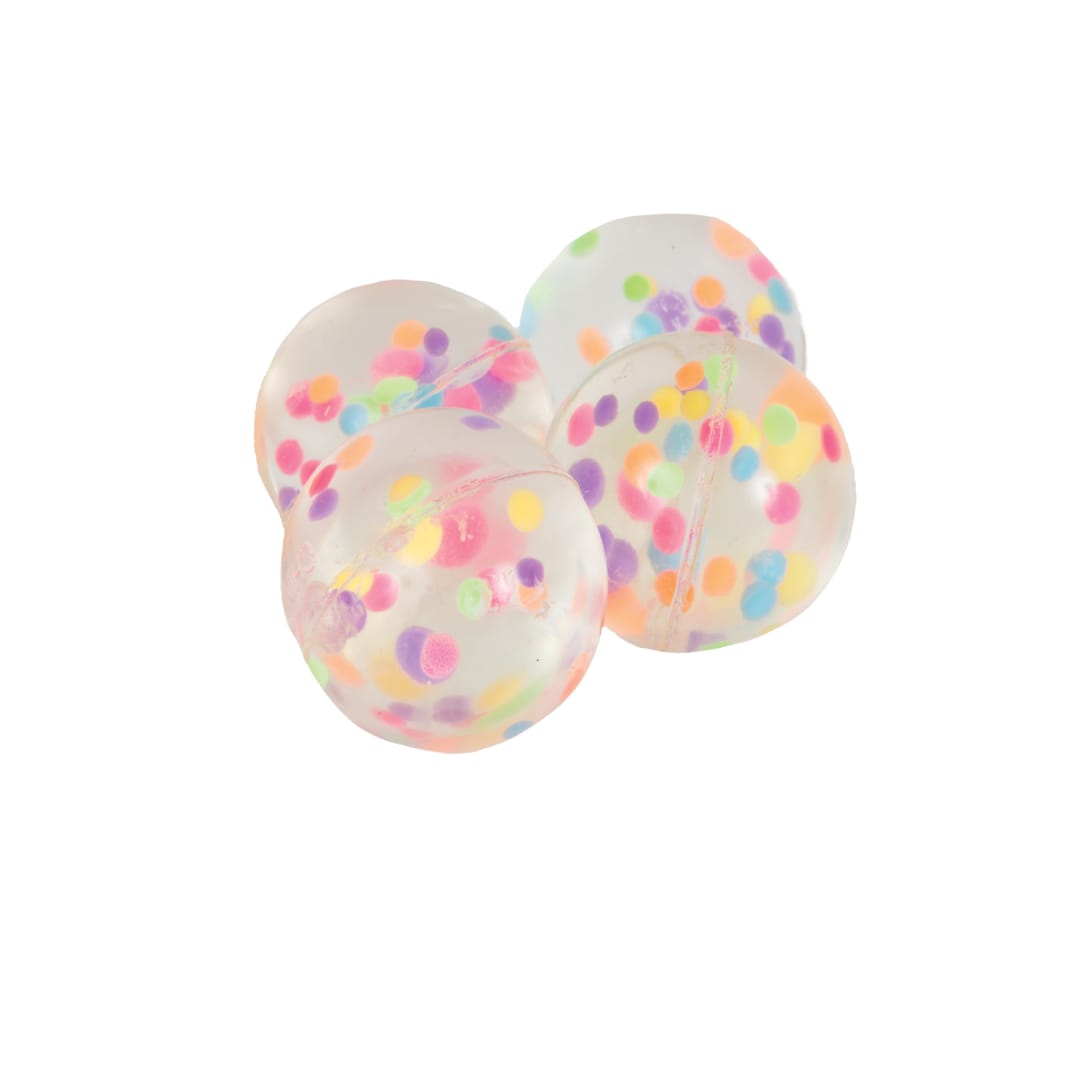 Confetti Filled Bounce Ball Favors, 4ct