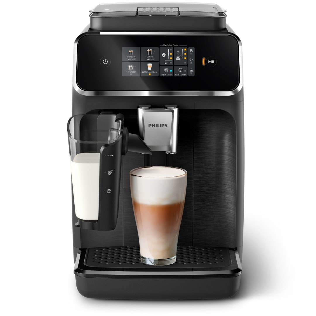 Philips 2300 Fully Automatic Espresso Machine with LatteGo Milk Frother, Black